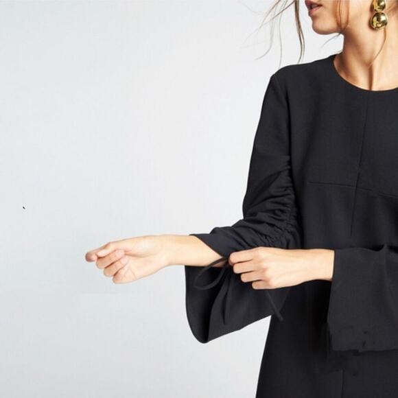 Tibi Sculpted Sleeve Shift Dress Black Size 0 - Picture 4 of 8